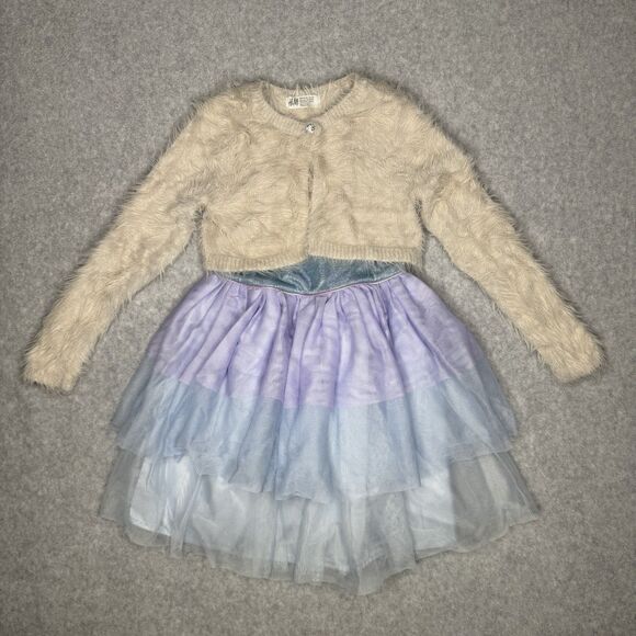 Cat & Jack Girls Dress S 6/6X Purple Ombre Glitter Tulle Tutu Sparkle Princess - Picture 2 of 8